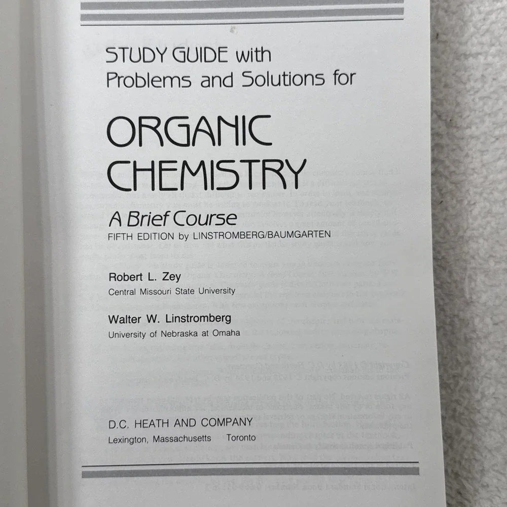 Study Guide Problems Solutions for Organic Chemistry Brief Course 5th Edition